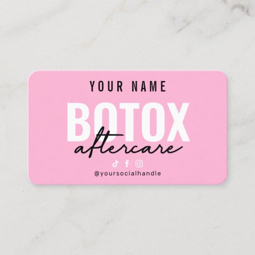 Simple Pink Botox Aftercare Card