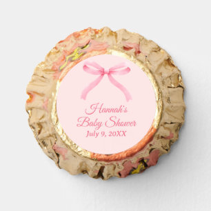 Simple Pink Bow Girly Baby Shower Reese's Peanut Butter Cups