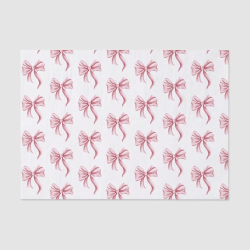Simple Pink Bow Pattern Tissue Paper