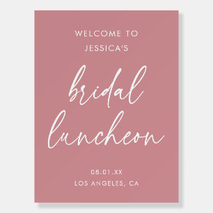Simple Pink Bridal Luncheon Welcome Sign