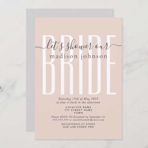 Simple Pink Bridal Shower Invitation