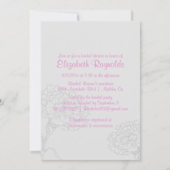 Simple Pink Bridal Shower Invitations by topinvitations at Zazzle
