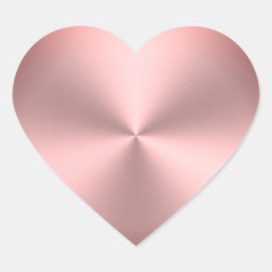 Simple Pink Brushed Metal Look Radial Heart Sticker