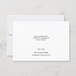 Simple Pink Business Customer Appreciation Thank You Card
