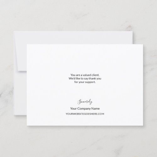 Simple Pink Business Customer Appreciation Thank You Card