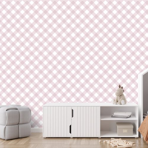 Simple pink check gingham plaid wallpaper 