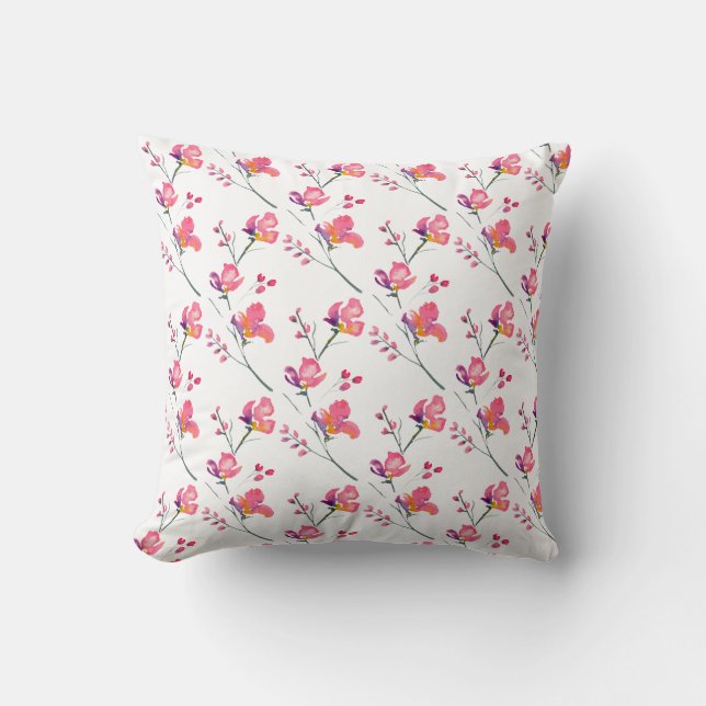 Simple Pink Cherry Blossom Pillow (Front)