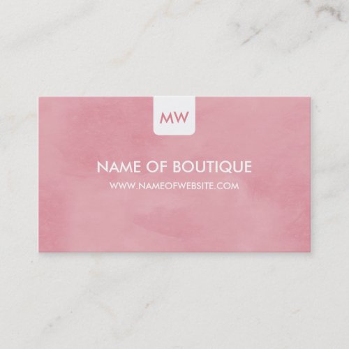 Simple Pink Chic Boutique Monogram Social Media Business Card