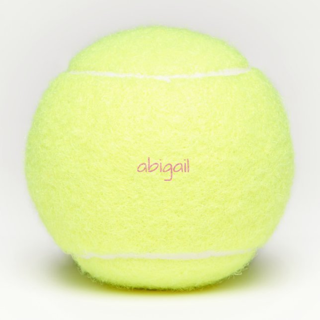 Simple Pink Custom Name Penn Tennis Balls (Front)
