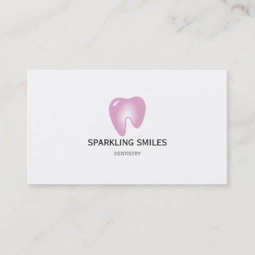 Customizable Simple Pink Dentist Business Card