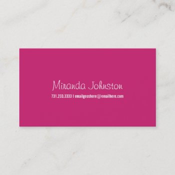 Simple Pink Design Calling Cards by AllyJCat at Zazzle