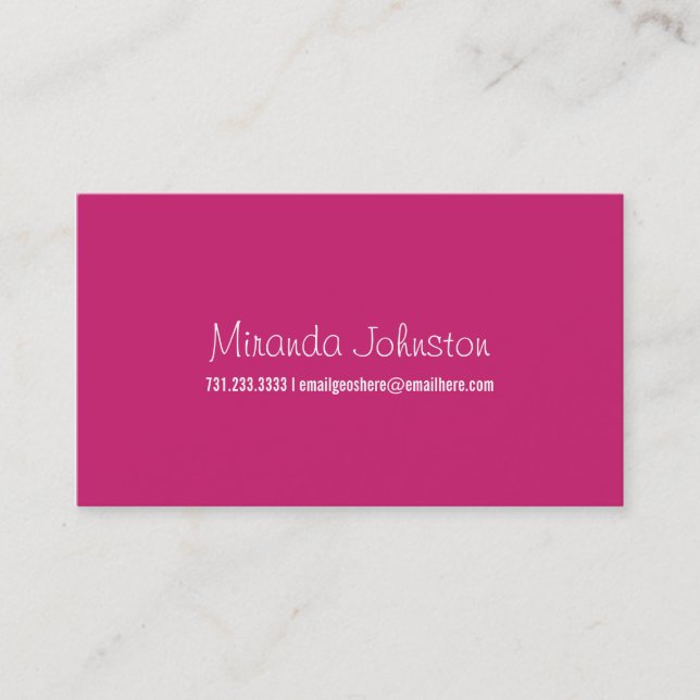 Simple Pink Design Calling Cards (Front)