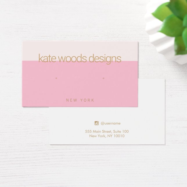 Simple Pink Earring Jewelry Display Card (Desk)