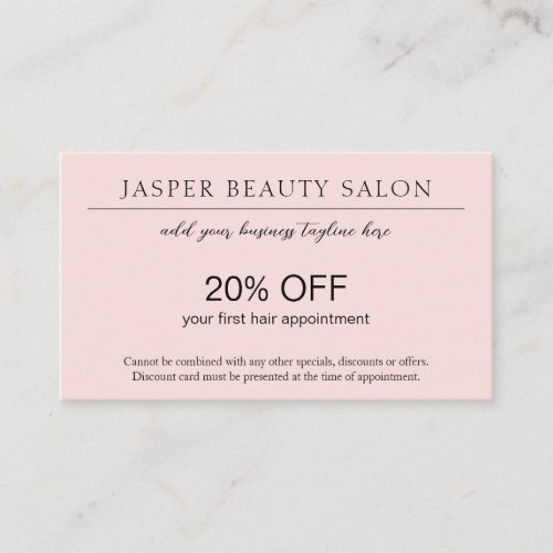 Simple Pink Elegant Professional QR Code Modern Discount Card