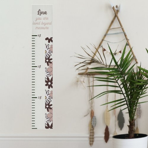 Simple Pink Floral Beyond Measure Growth Chart