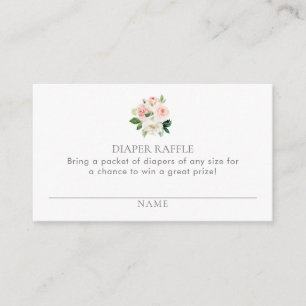 Simple Pink Floral Diaper Raffle Ticket Enclosure