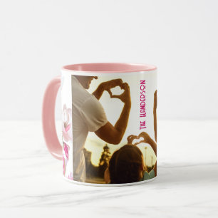 SIMPLE PINK FLORAL FAMILY PHOTO MUG