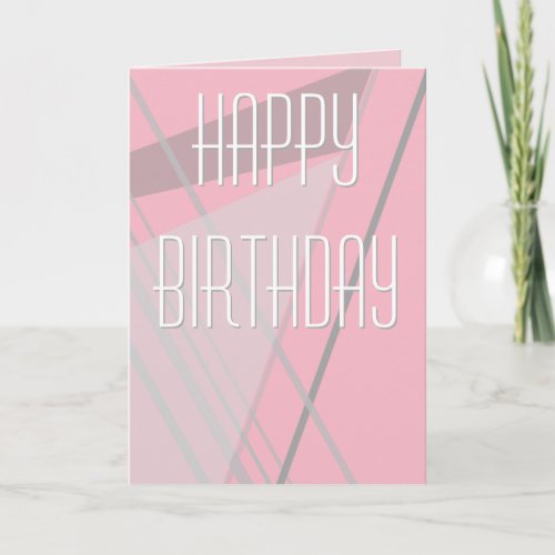 Simple Pink Geometric Birthday Card