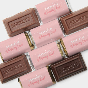 Simple Pink Girl 1st Birthday Party Hershey's Miniatures