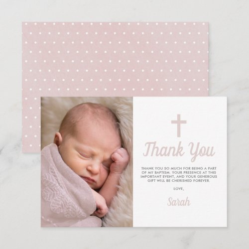 Simple Pink Girl Baptism Christening Photo