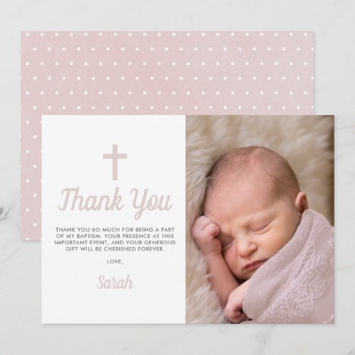 Simple Pink Girl Baptism Christening Photo