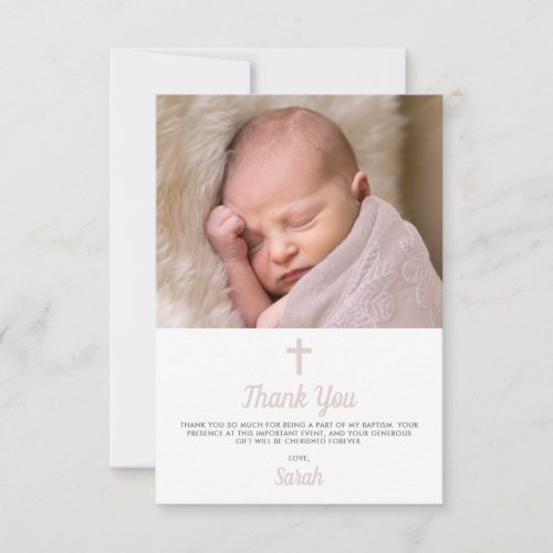 Simple Pink Girl Baptism Christening Photo