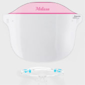 Simple Pink Girl's Name Monogram Face Shield (Front w/Glasses)