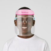 Simple Pink Girl's Name Monogram Face Shield (Insitu)