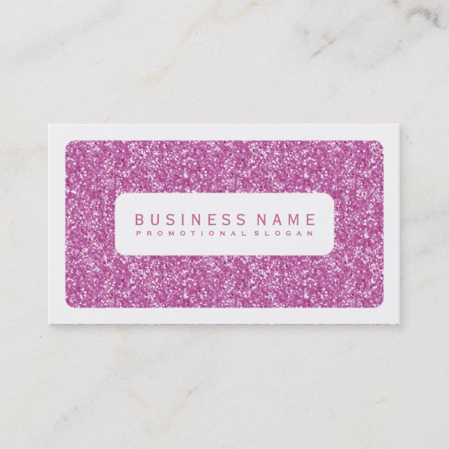 Simple Pink Glitter Business Card (Front)