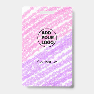 Simple pink glitter texture sparkle add logo text badge