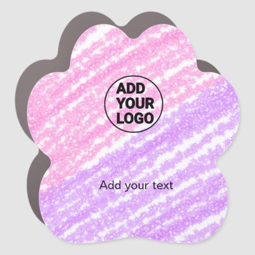 Simple pink glitter texture sparkle add logo text  car magnet