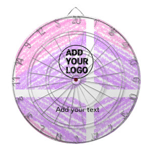 Simple pink glitter texture sparkle add logo text dart board