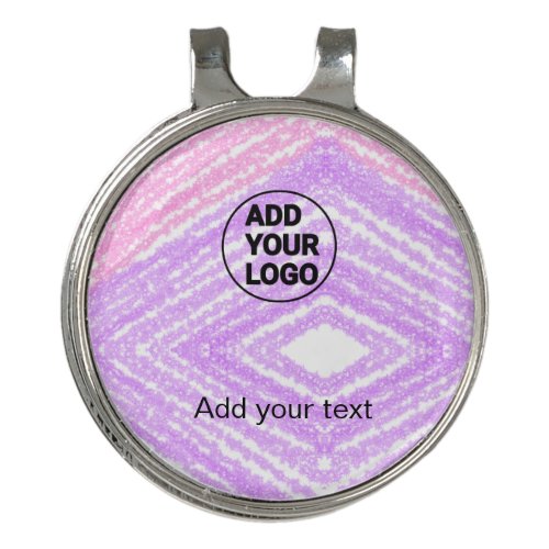 Simple pink glitter texture sparkle add logo text  golf hat clip