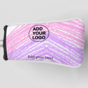 Simple pink glitter texture sparkle add logo text golf head cover