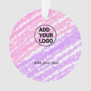 Simple pink glitter texture sparkle add logo text ornament