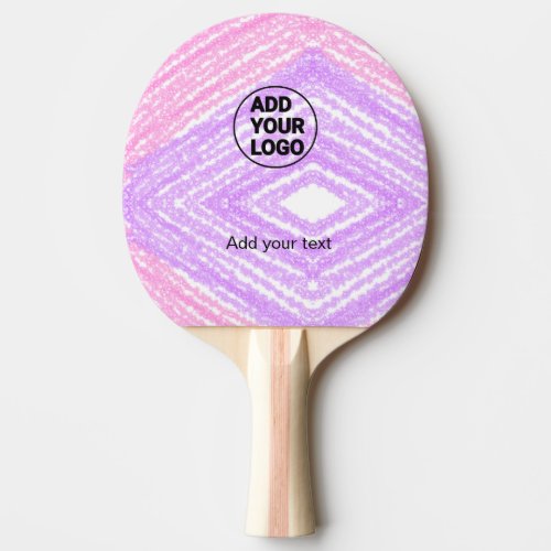 Simple pink glitter texture sparkle add logo text  ping pong paddle