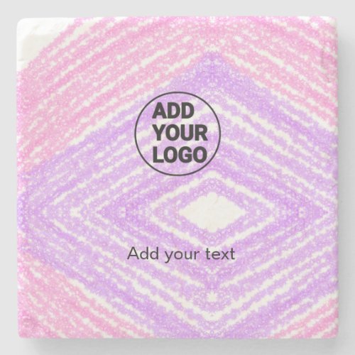 Simple pink glitter texture sparkle add logo text  stone coaster