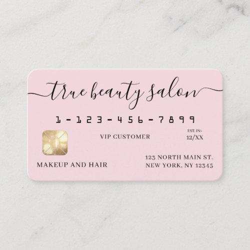 Simple Pink Gold Signature Script Credit Card