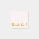 Simple Pink & Gold Thank You Post-it Notes