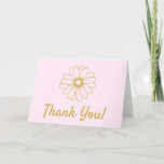 Simple Pink & Gold Typography Flower Thank You