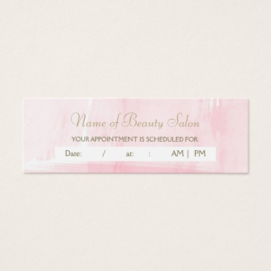 Simple Pink Gold Watercolor Appointment Reminder (Front)