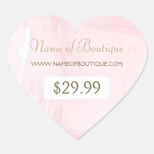 Simple Pink Gold Watercolor Boutique Price Tag
