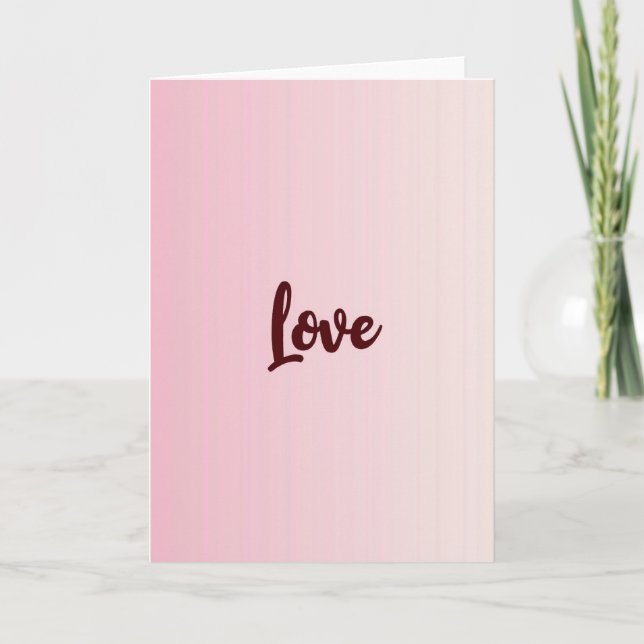 Simple Pink Gradient Love Card (Front)