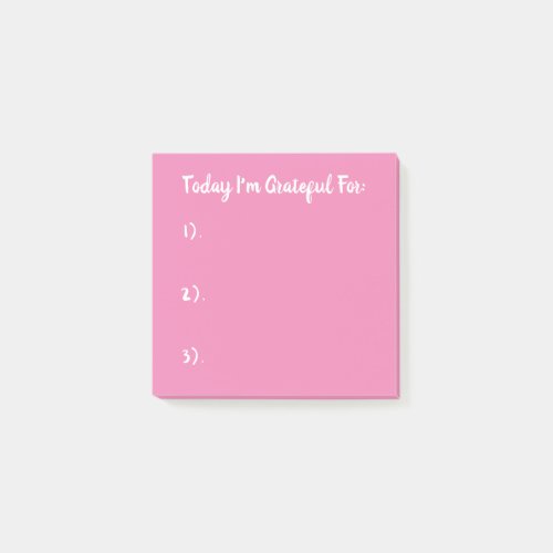 Simple Pink Gratitude Post-it Notes