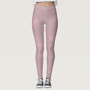 Simple Pink Gray Mallow Abstract Leggings