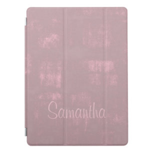 Simple Pink Gray Mallow Abstract Your Name iPad Pro Cover