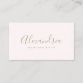 Simple  Pink Handwritten Script Calligraphy Business Card (Front)