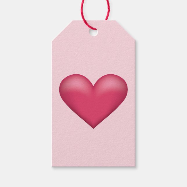 Simple Pink Heart On A Light Pink Background Color Gift Tags (Front)