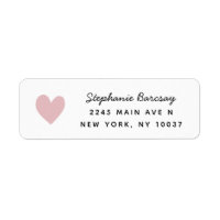Simple Pink Heart Return Address