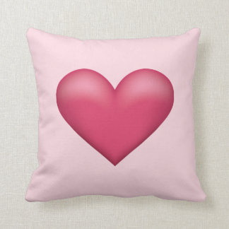 Simple Pink Heart Shape Illustration Throw Pillow